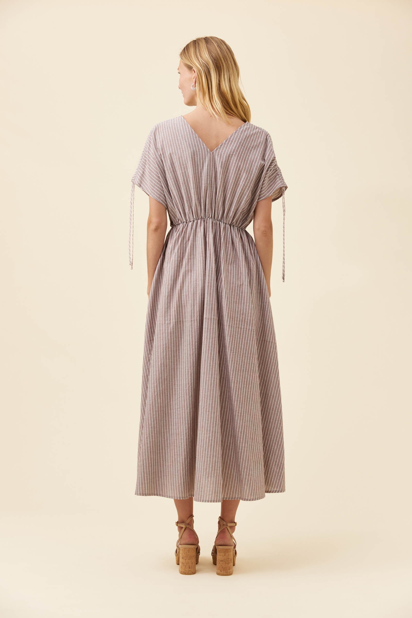 Lyndell Tie Maxi Dress - Taupe