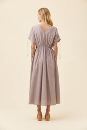 Lyndell Tie Maxi Dress - Taupe