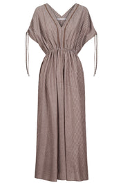 Lyndell Tie Maxi Dress - Taupe