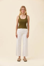 Adele Cotton Tank - Olive