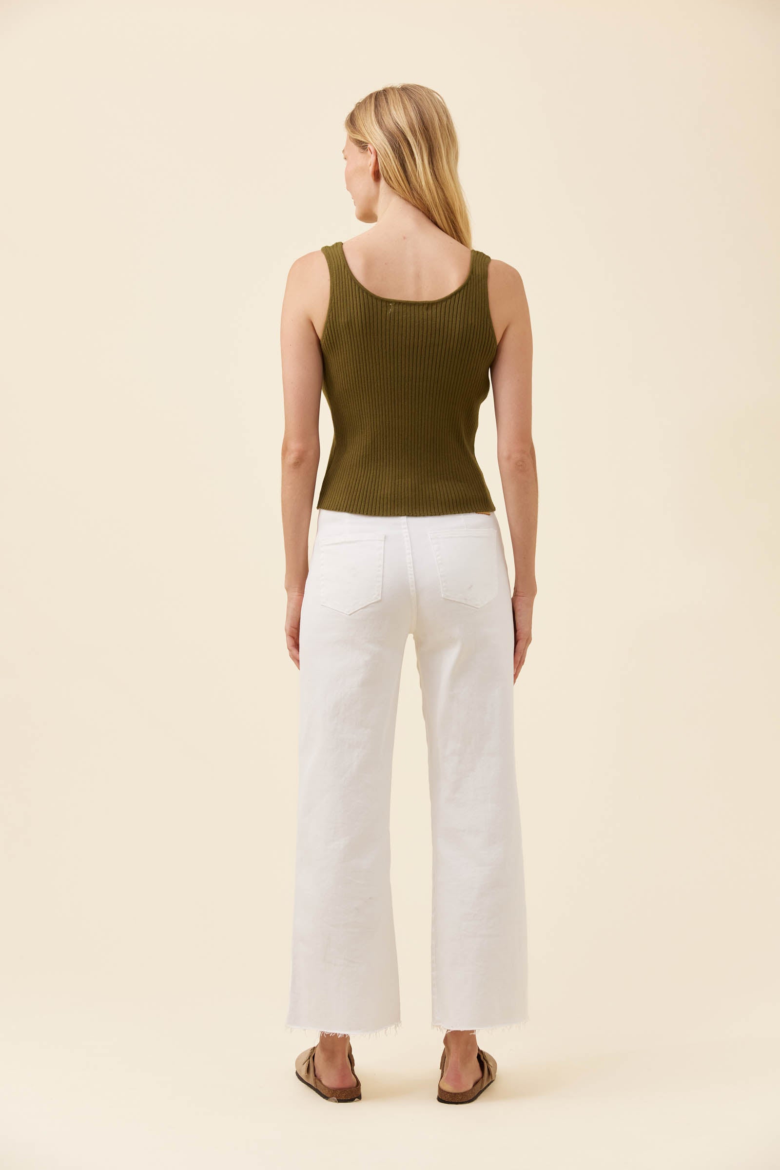 Adele Cotton Tank - Olive