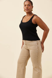 Adele Cotton Tank - Black