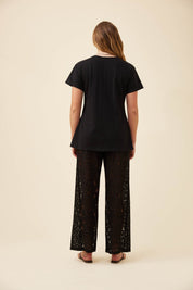 Ethel Lace Pant - Black
