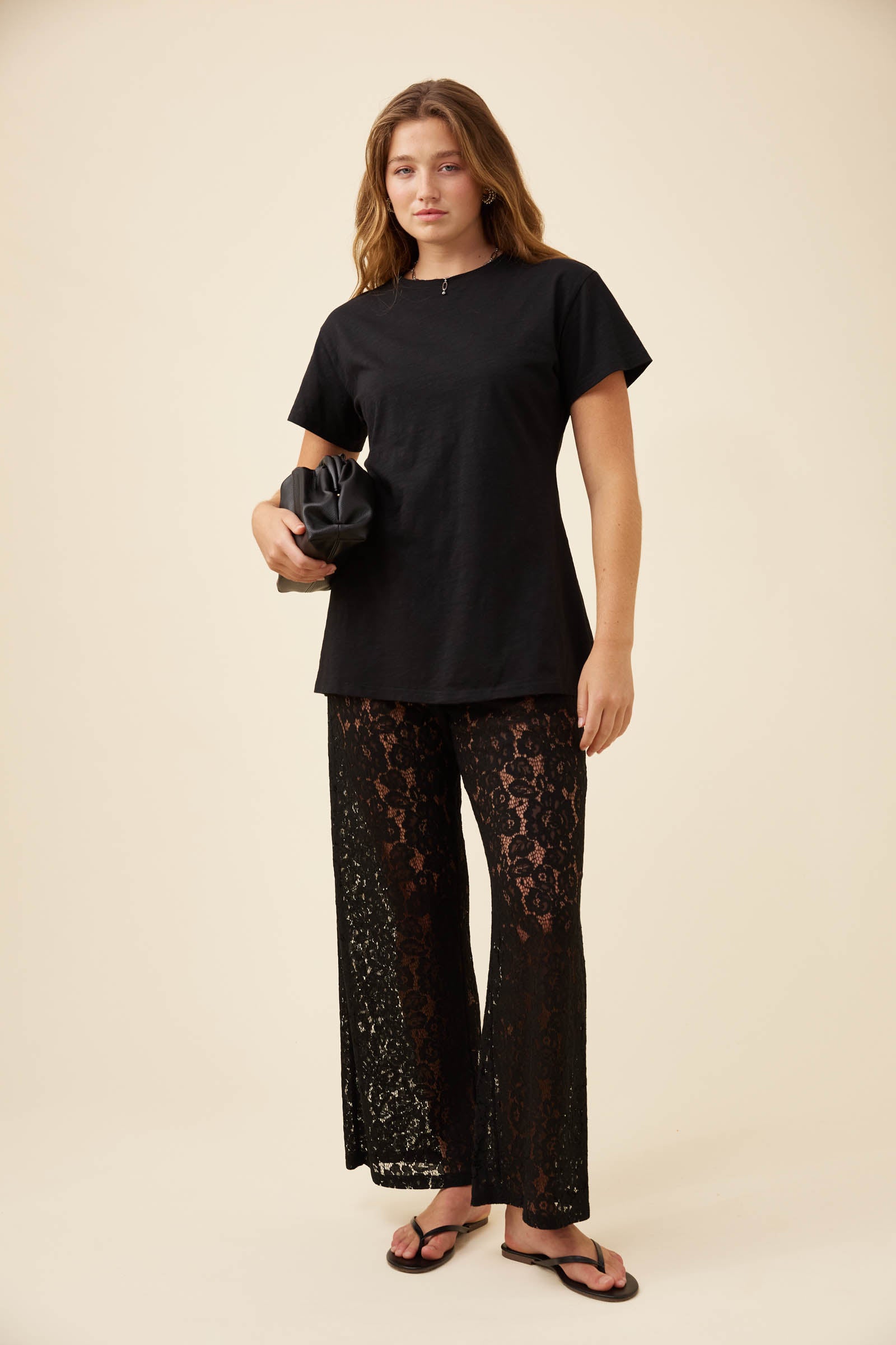 Ethel Lace Pant - Black