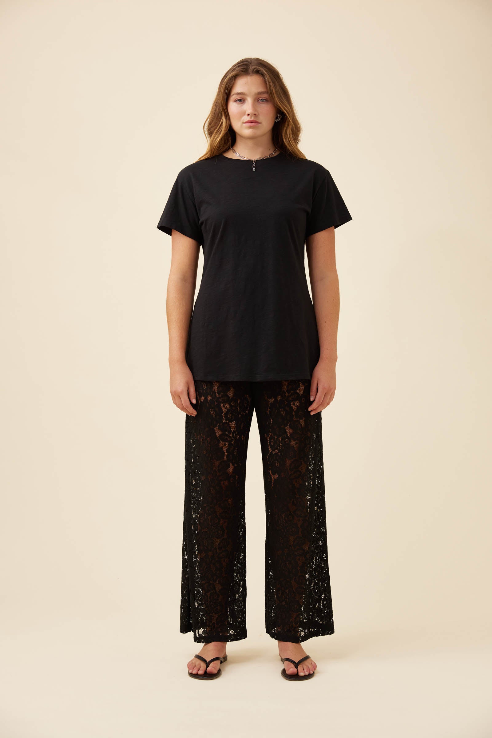 Ethel Lace Pant - Black