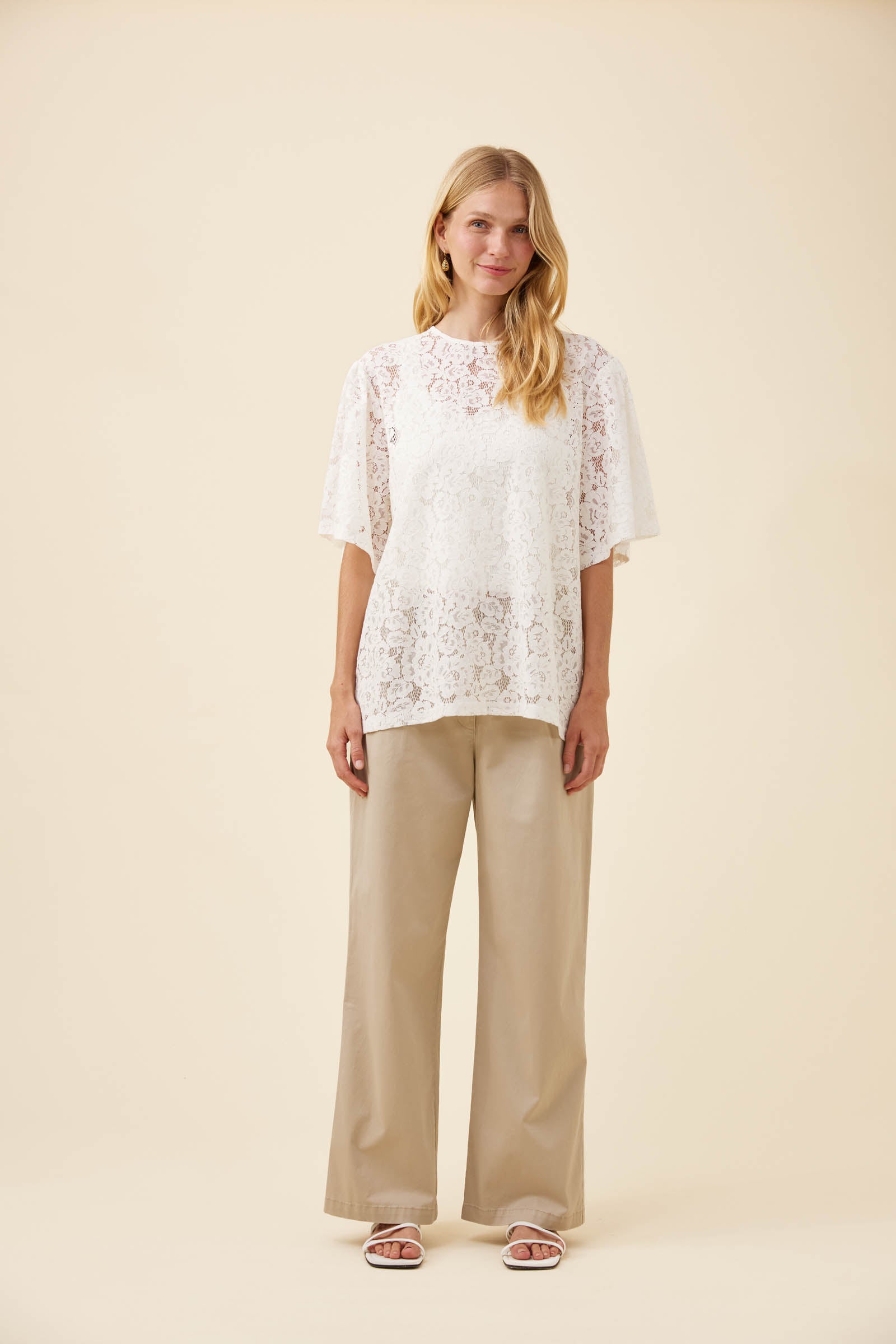 Ethel Lace Tshirt - White