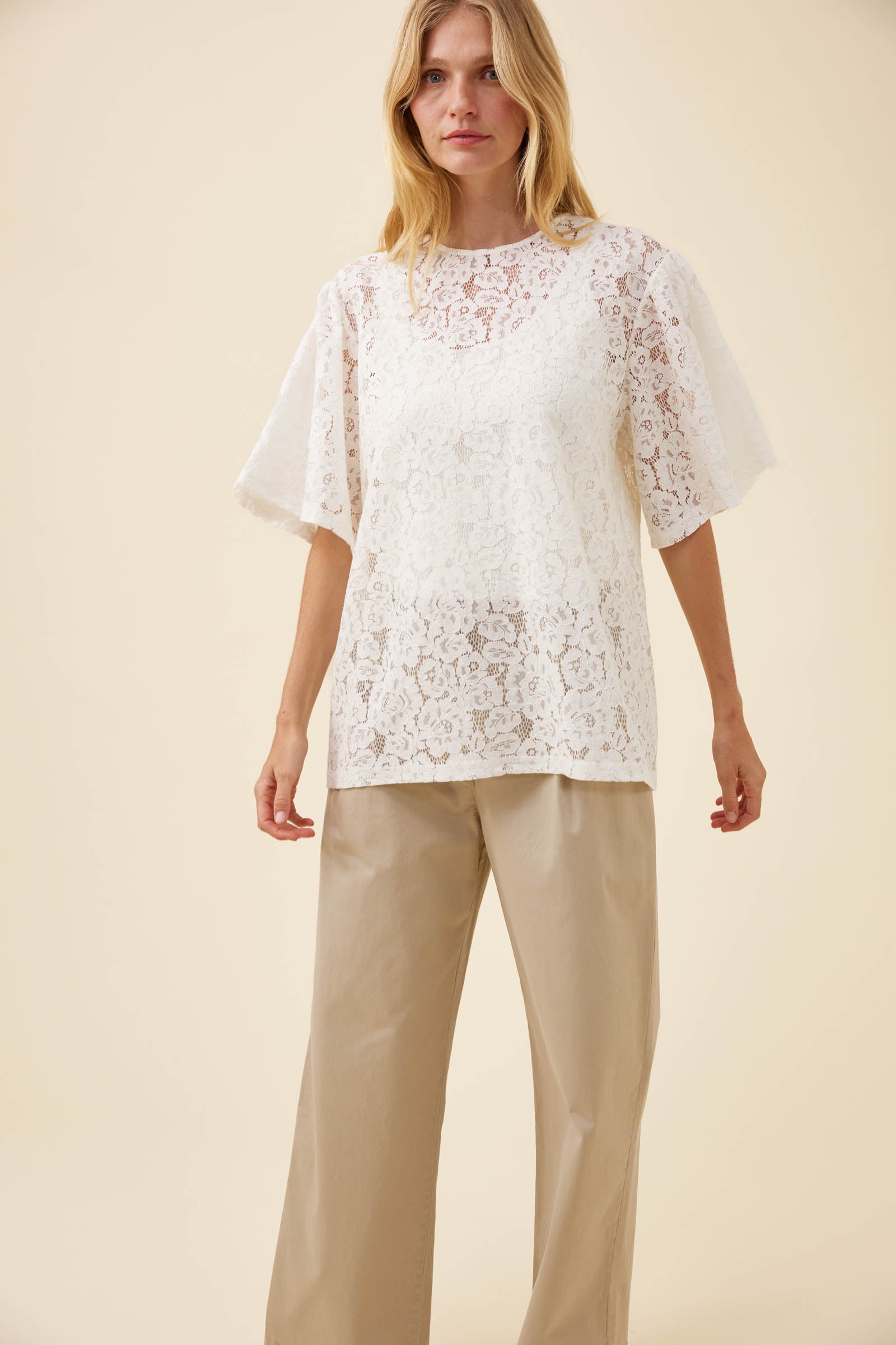 Ethel Lace Tshirt - White