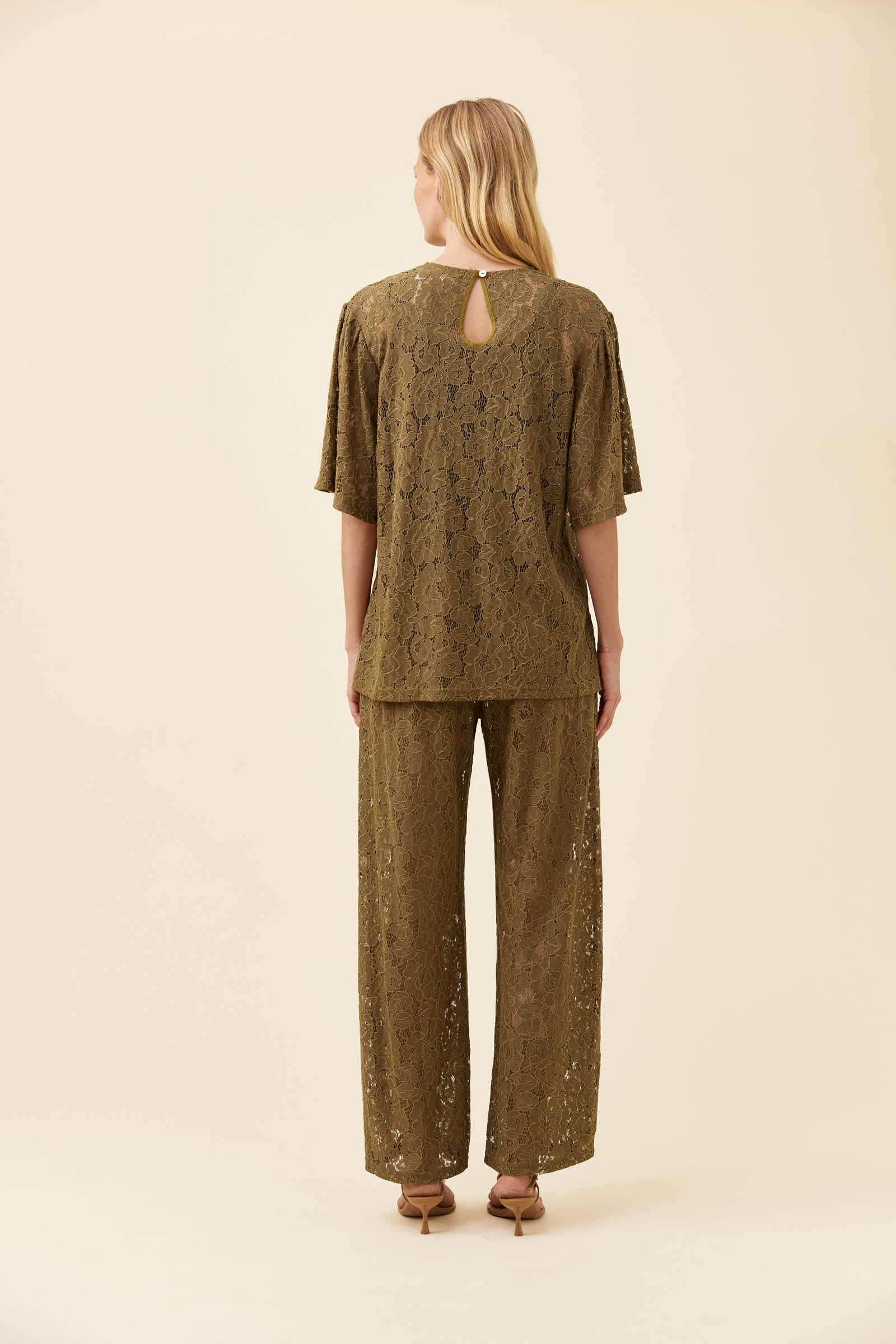 Ethel Lace Tshirt - Olive