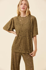 Ethel Lace Tshirt - Olive