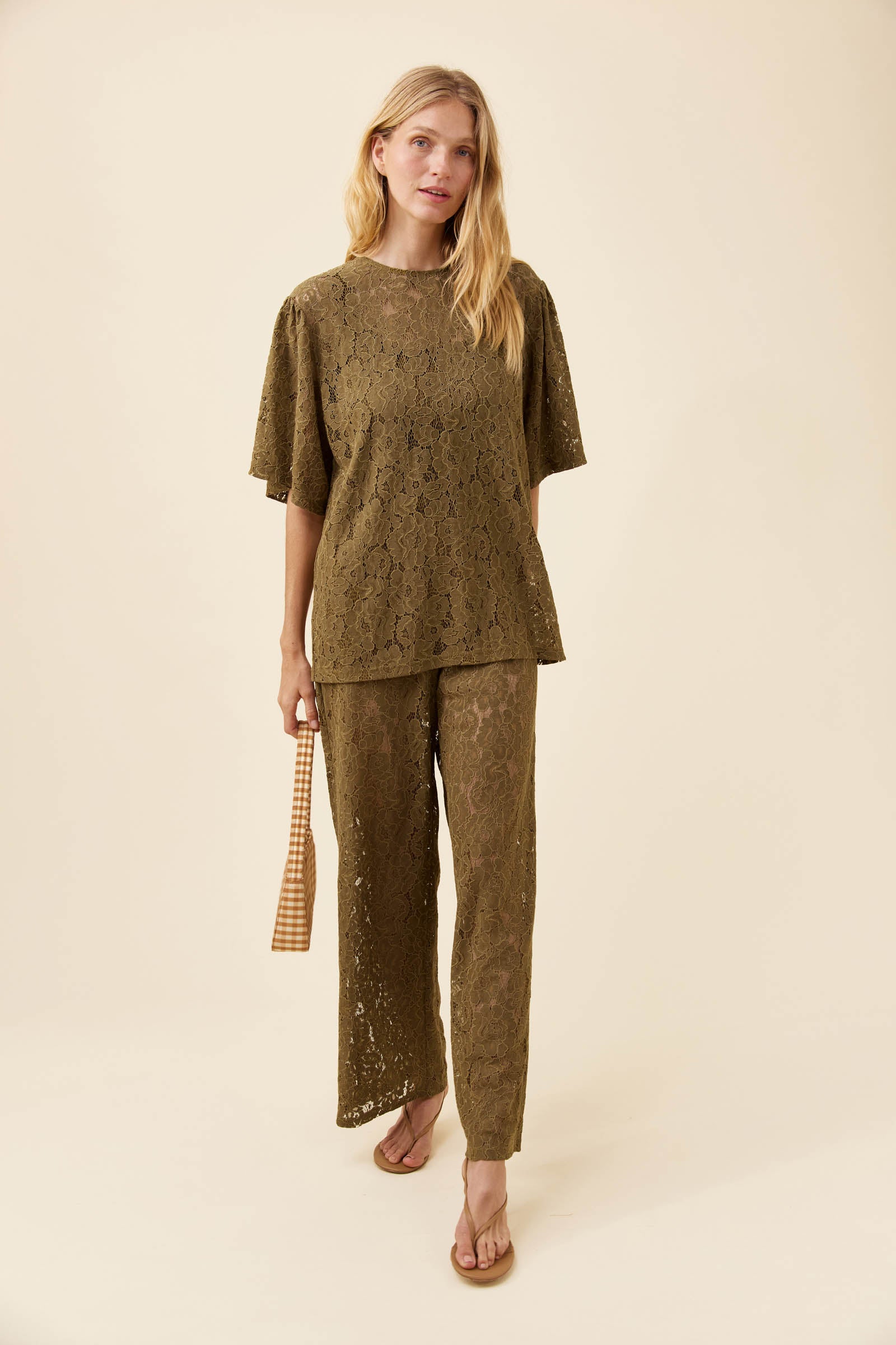 Ethel Lace Tshirt - Olive