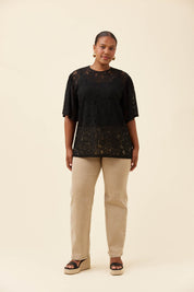 Ethel Lace Tshirt - Black
