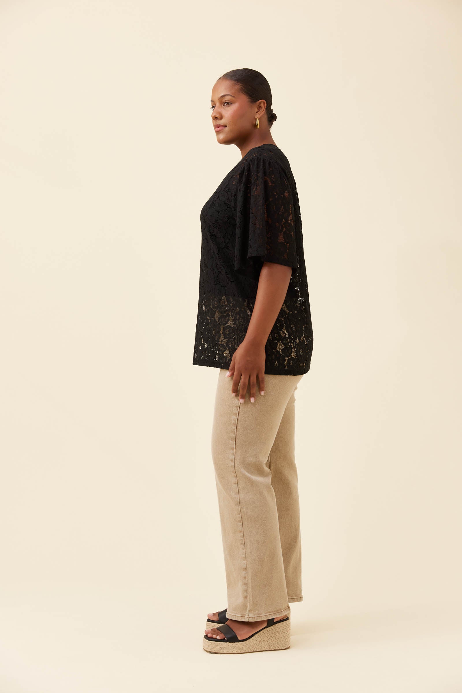 Ethel Lace Tshirt - Black