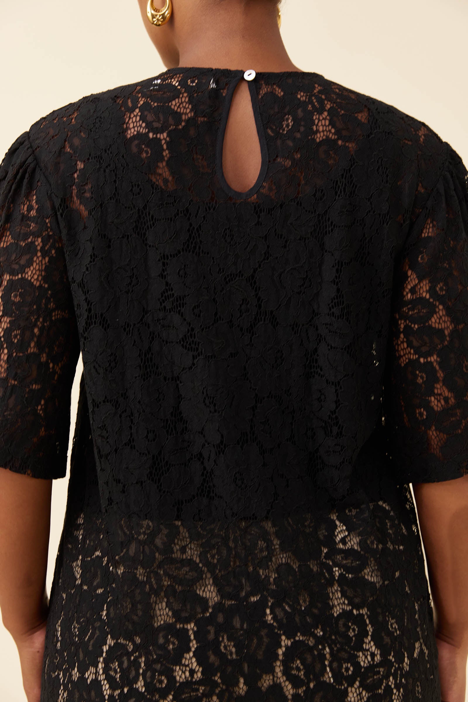 Ethel Lace Tshirt - Black