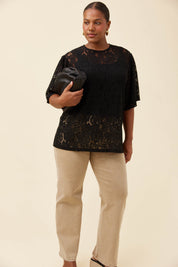 Ethel Lace Tshirt - Black