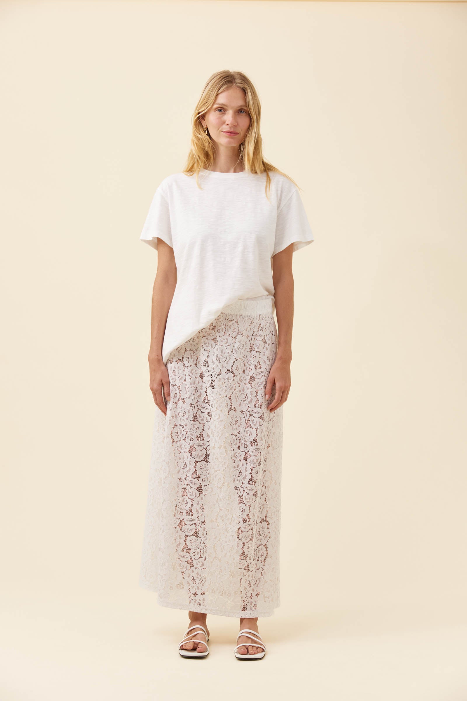 Ethel Lace Maxi Skirt - White