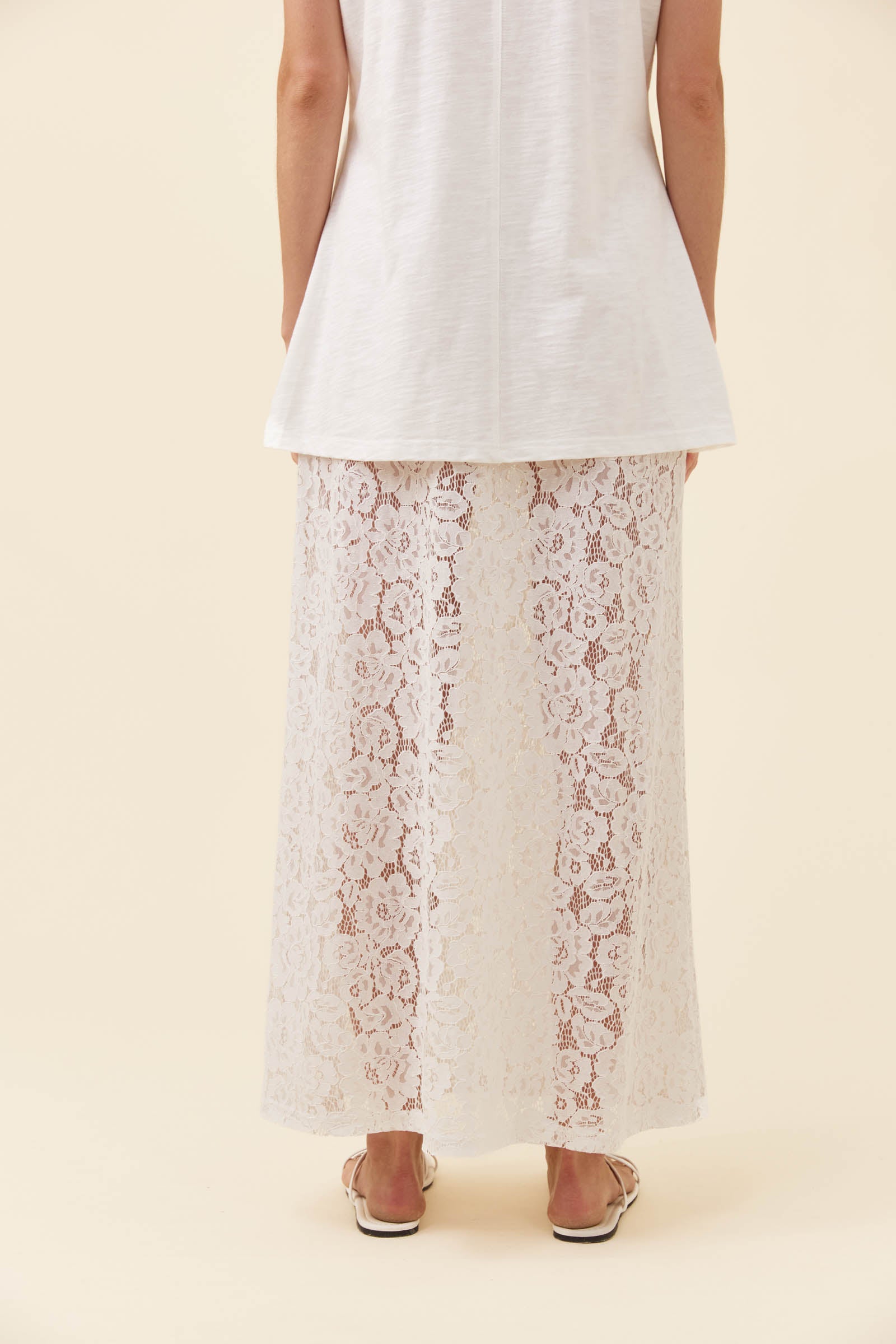 Ethel Lace Maxi Skirt - White