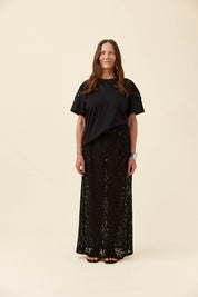 Ethel Lace Maxi Skirt - Black