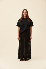 Ethel Lace Maxi Skirt - Black