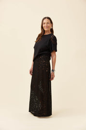 Ethel Lace Maxi Skirt - Black