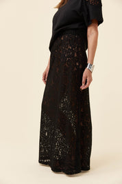 Ethel Lace Maxi Skirt - Black