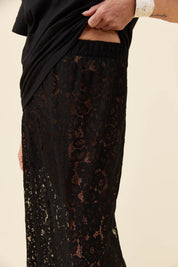 Ethel Lace Maxi Skirt - Black