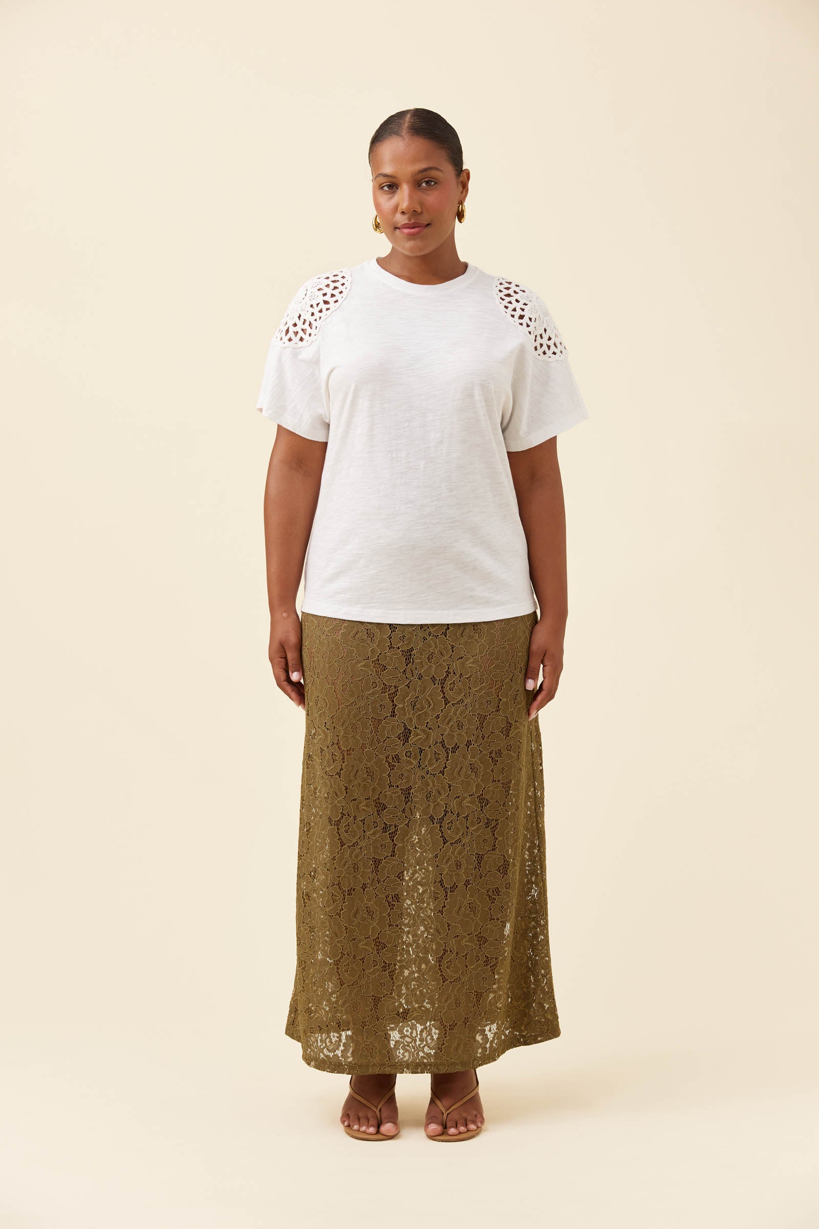 Eva Crochet Tshirt - White