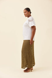 Eva Crochet Tshirt - White