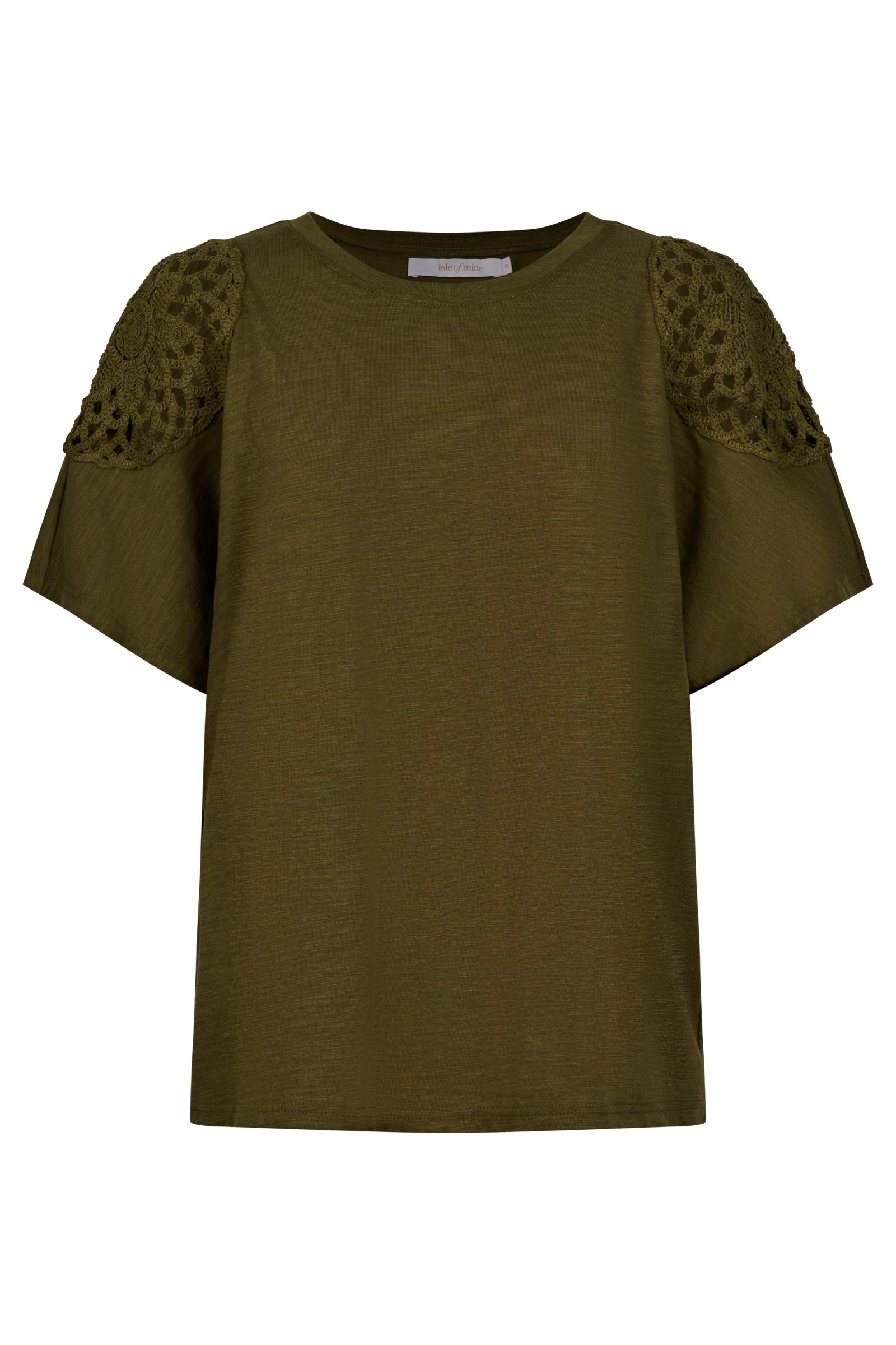 Eva Crochet Tshirt - Olive