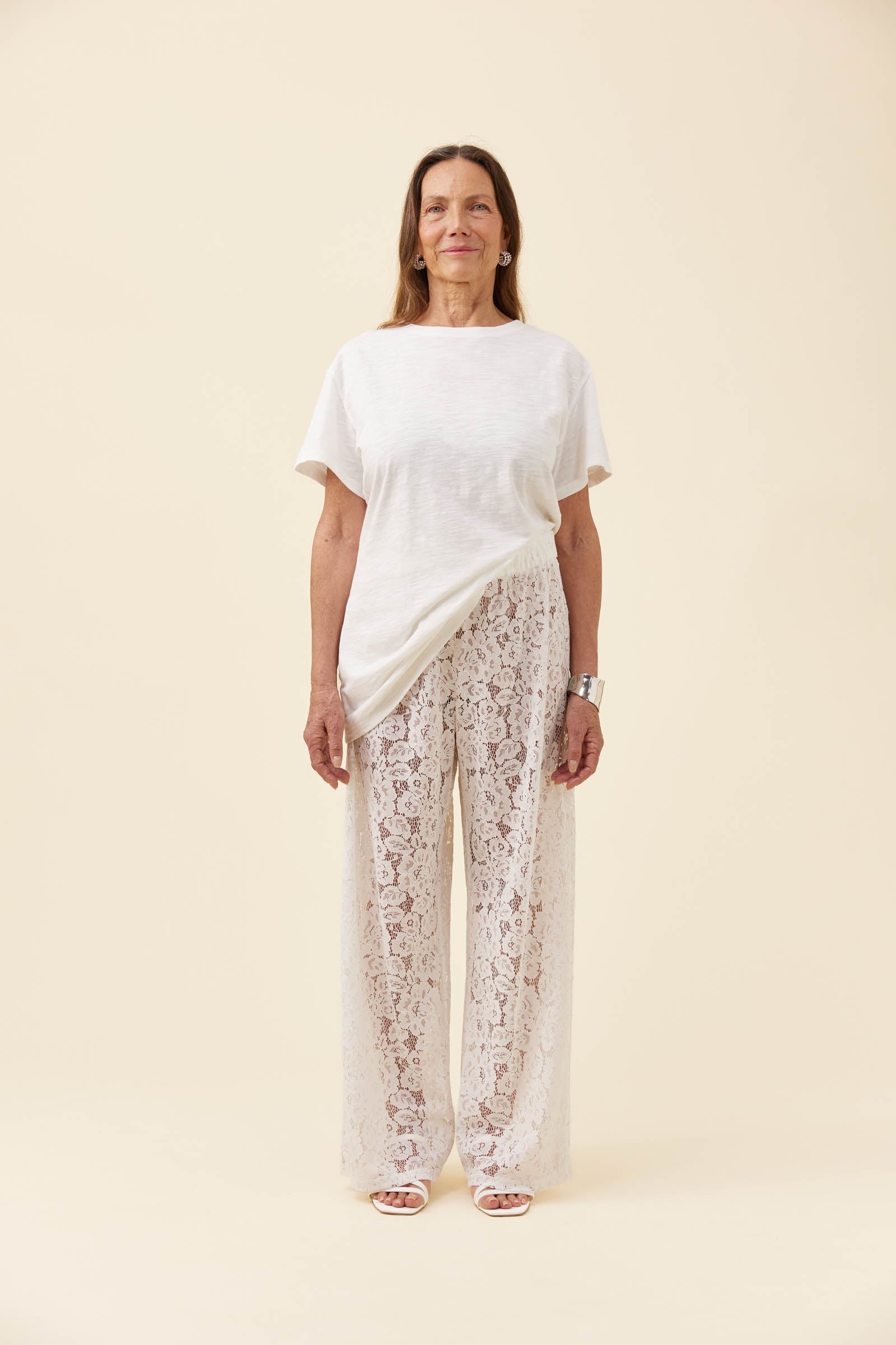 Ethel Lace Pant - White