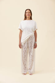 Ethel Lace Pant - White