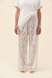 Ethel Lace Pant - White