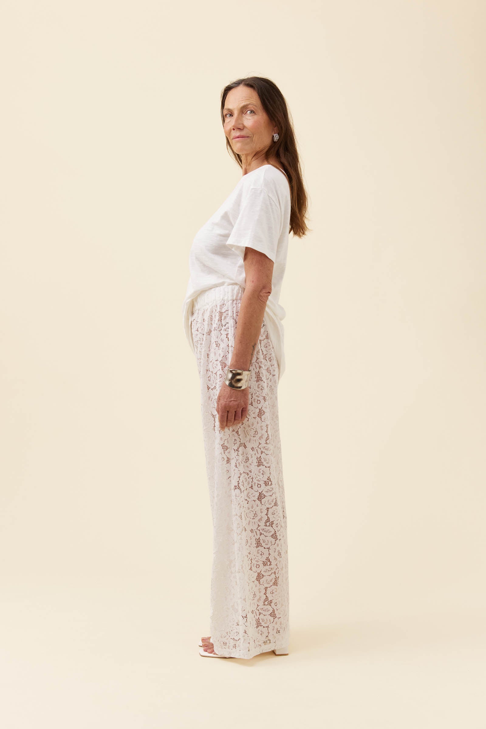Ethel Lace Pant - White