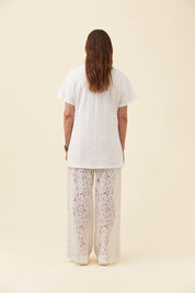 Ethel Lace Pant - White