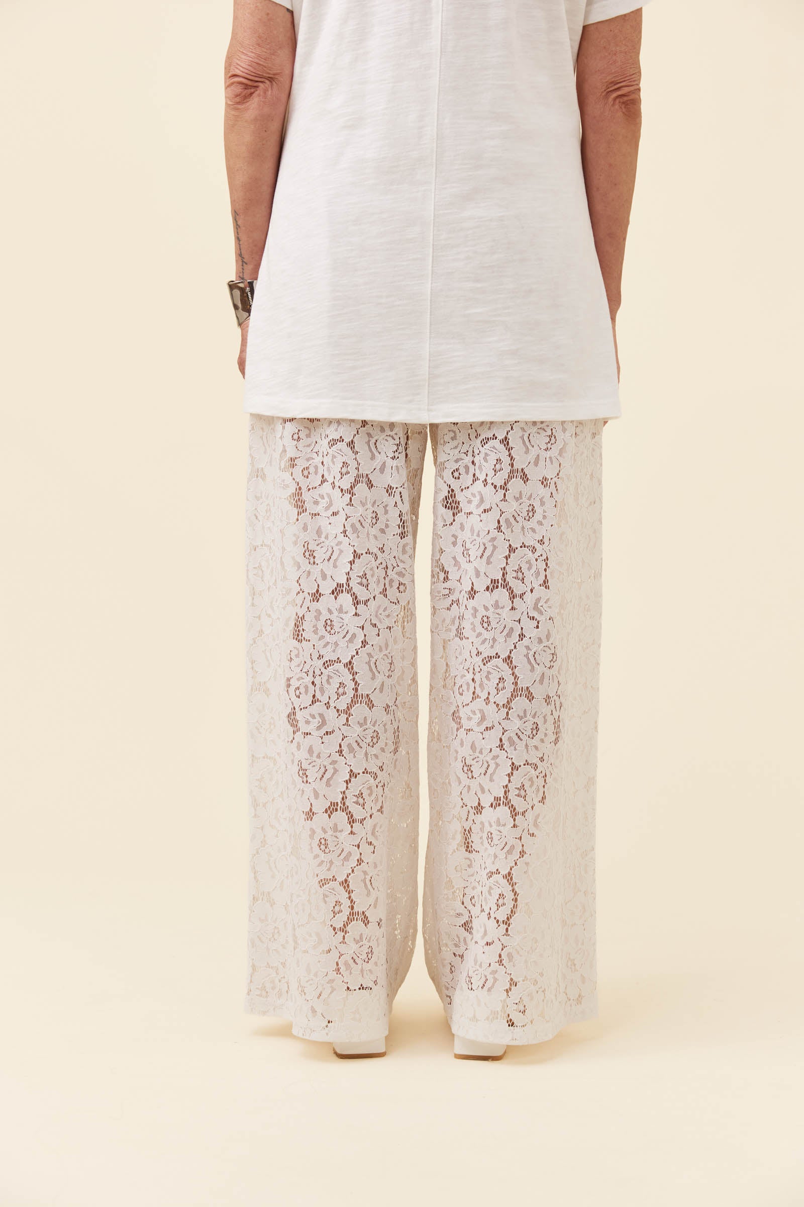 Ethel Lace Pant - White
