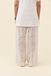 Ethel Lace Pant - White