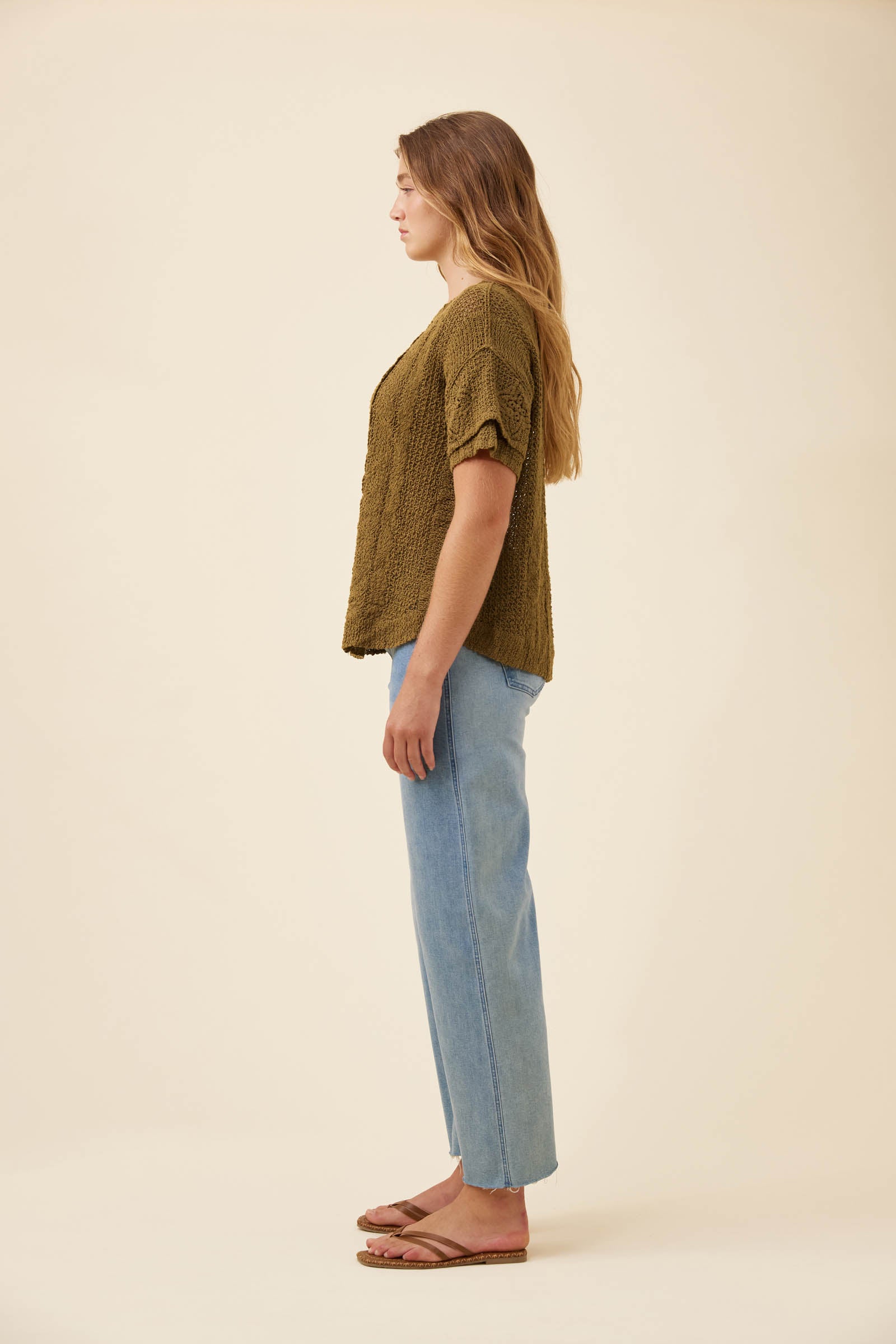 Maggie Crochet Top - Olive