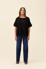 Maggie Crochet Top - Black