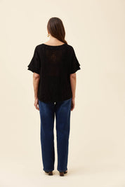 Maggie Crochet Top - Black