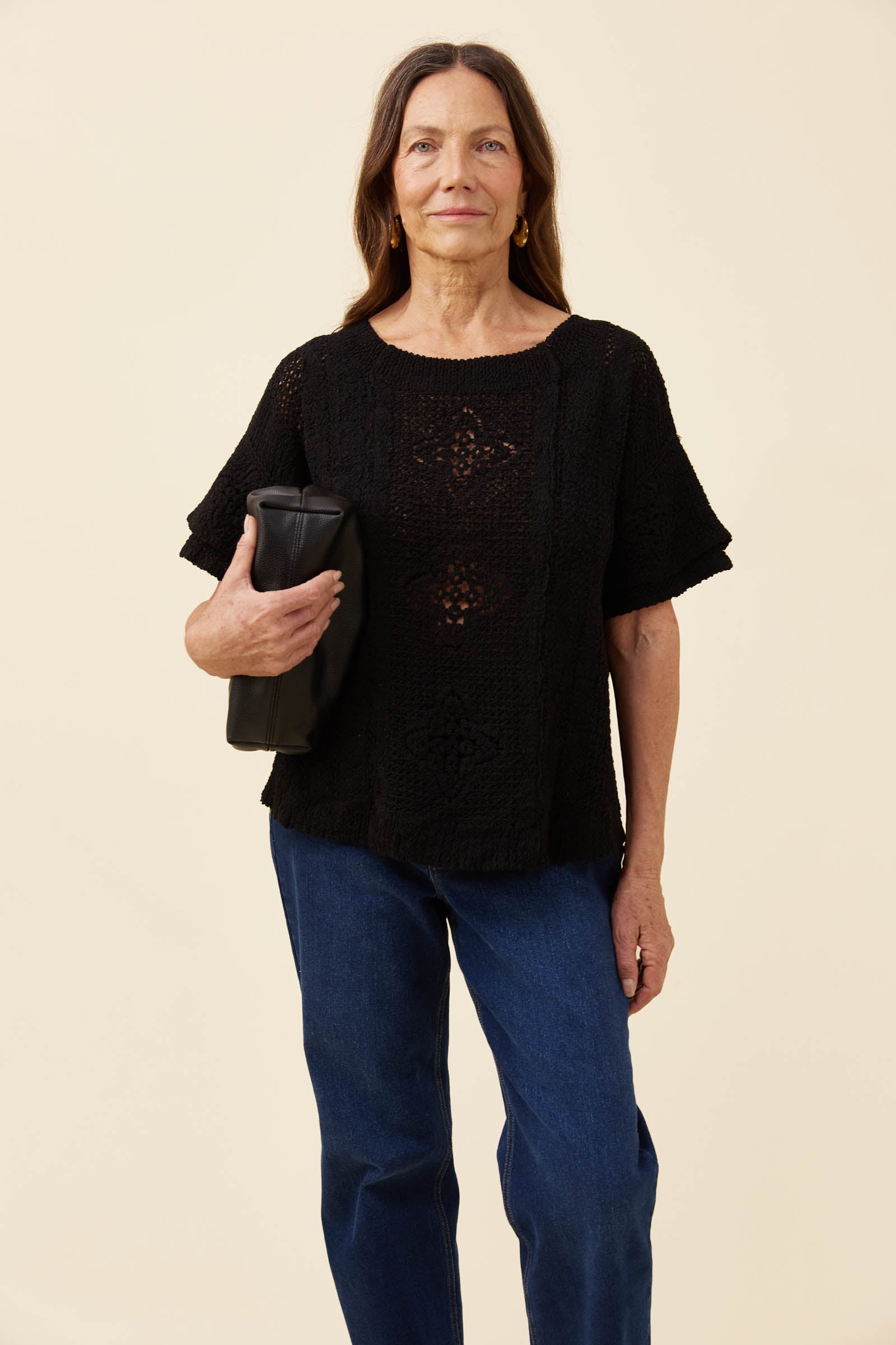 Maggie Crochet Top - Black