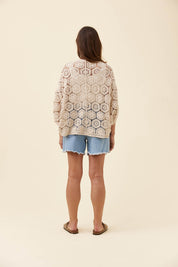 Maggie Crochet Cape - Canvas