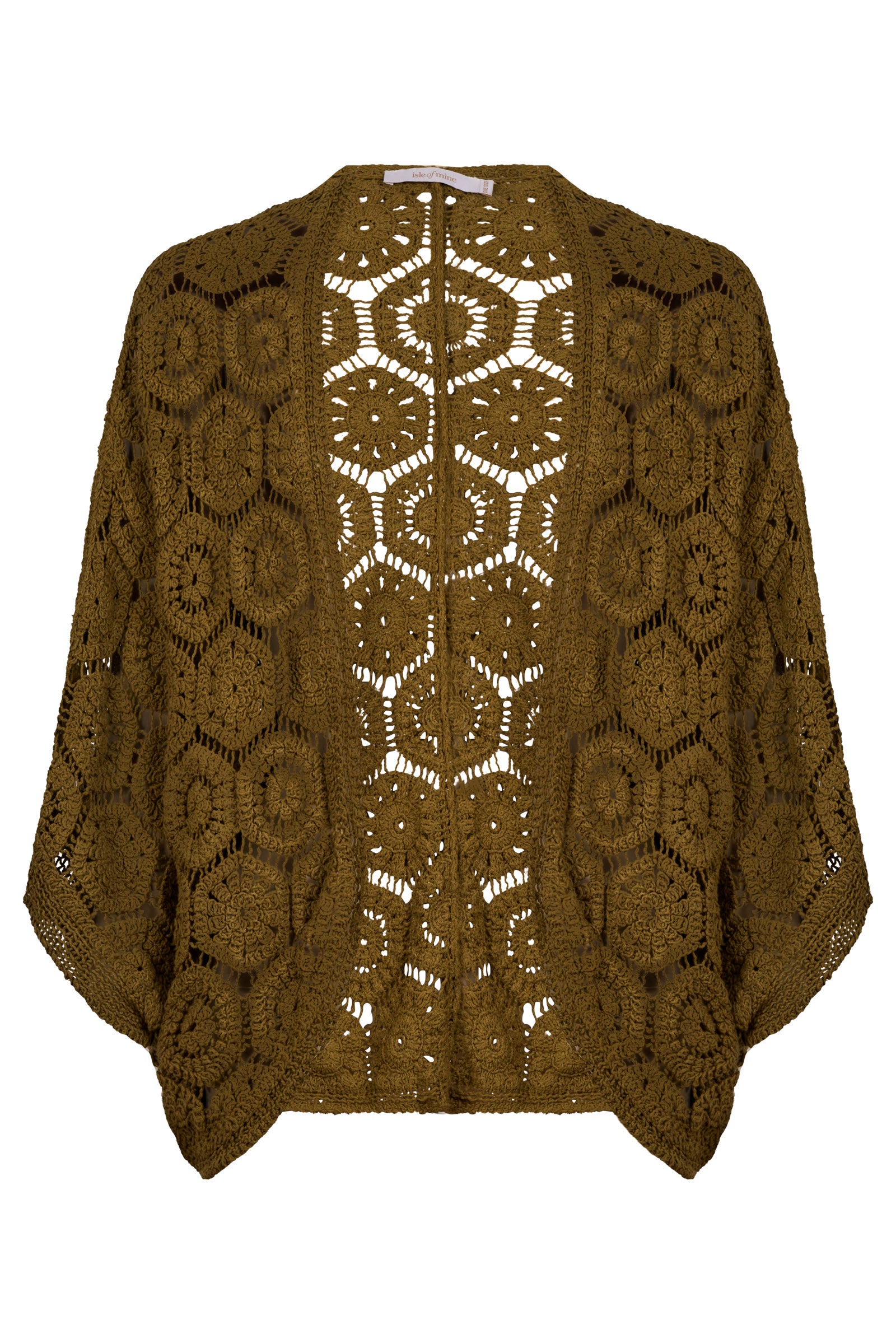 Maggie Crochet Cape - Olive