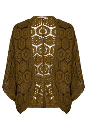 Maggie Crochet Cape - Olive