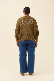 Maggie Crochet Cape - Olive