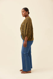 Maggie Crochet Cape - Olive