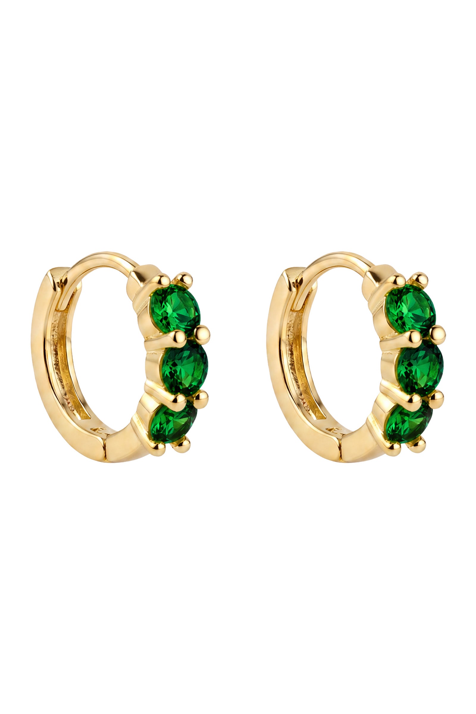 Rosa Huggie Earring - Emerald