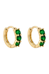 Rosa Huggie Earring - Emerald