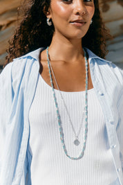 Frida Necklace - Silver/ Mint