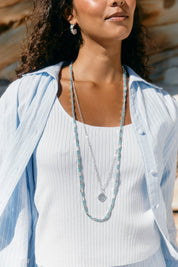 Frida Necklace - Silver/ Mint