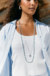Frida Necklace - Silver/ Mint