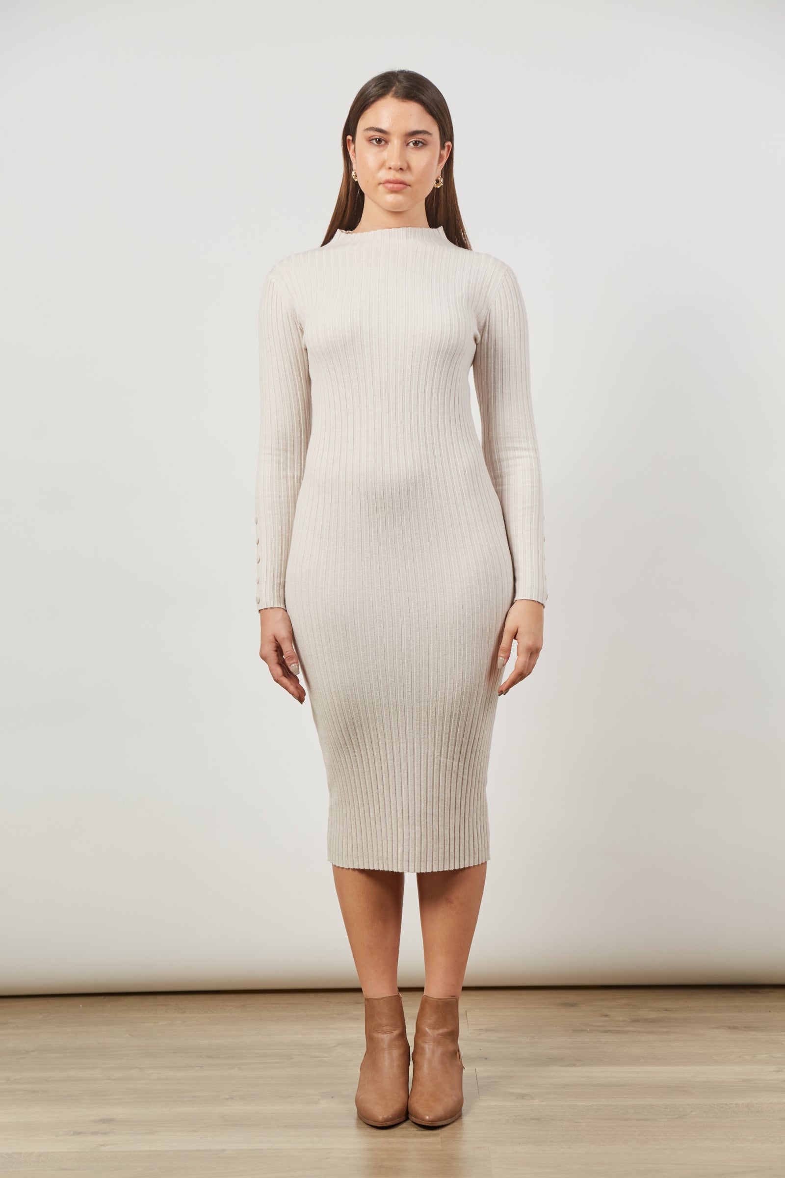 Skyline Knit Dress - Creme